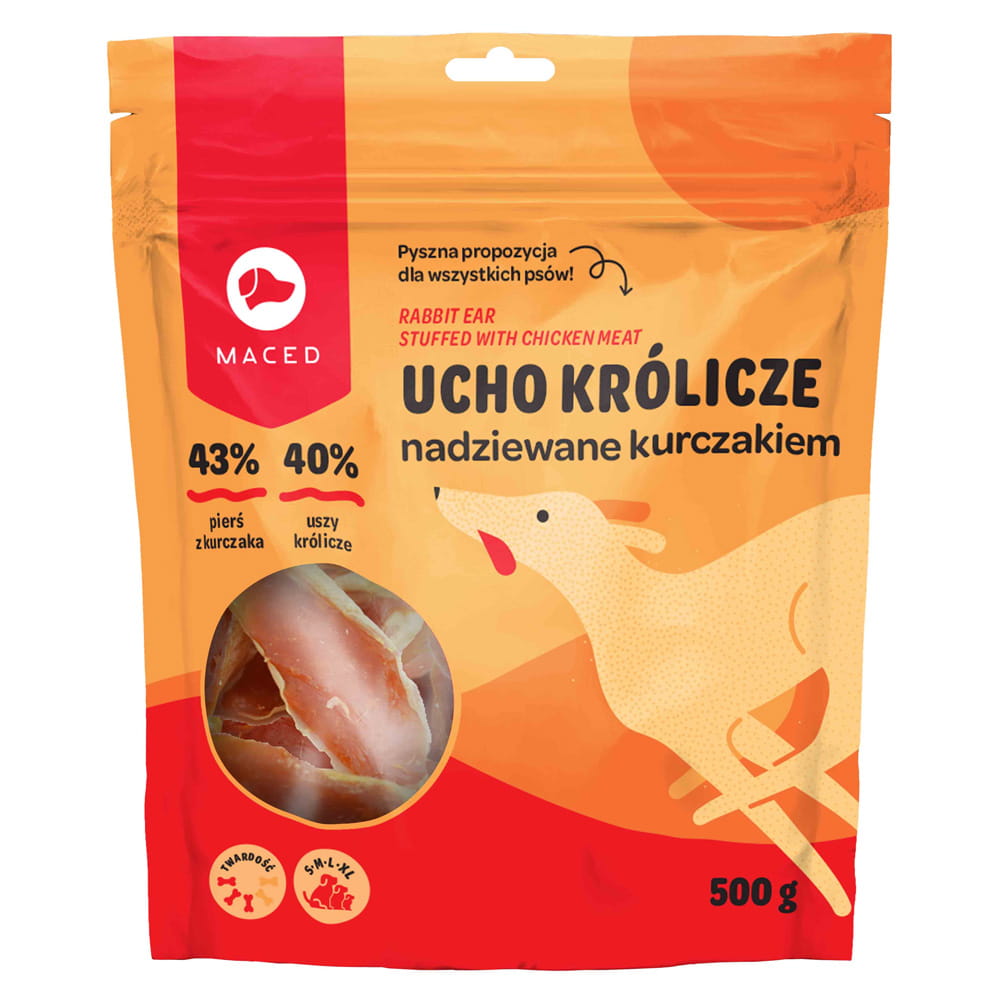 Maced ucho królicze z kurczakiem 500g przysmak psa